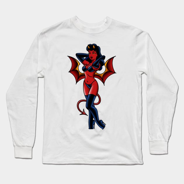 Demon Girl Long Sleeve T-Shirt by OldSalt